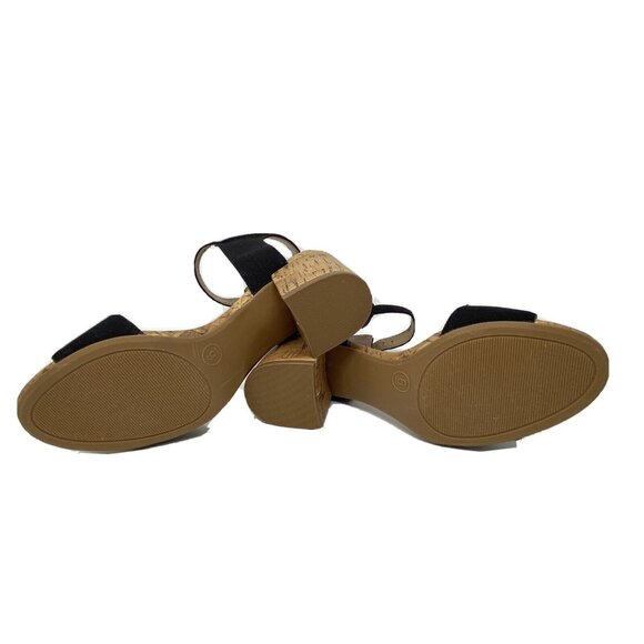 Womens' US 6 Merona Black Quarter Strap Block Heel Sandals Shoes NWOB - Picture 8 of 9